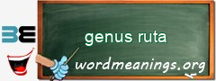 WordMeaning blackboard for genus ruta
